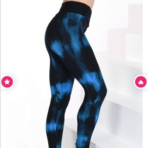 BBB black and blue tie dye leggings